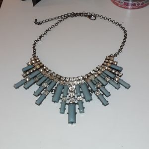 Light blue diamond statement necklace